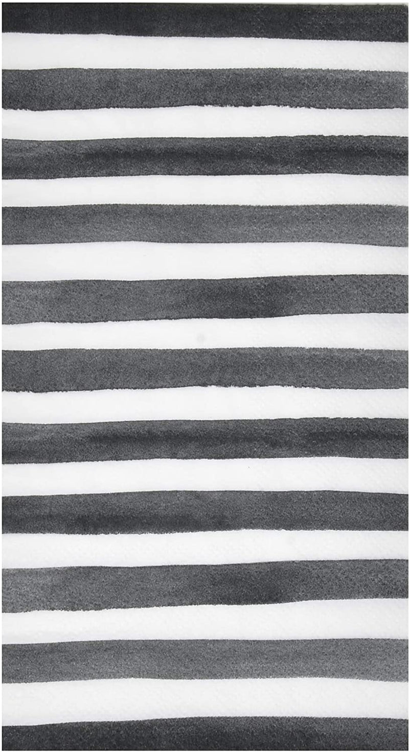 100 Black & White Stripe Guest Napkins